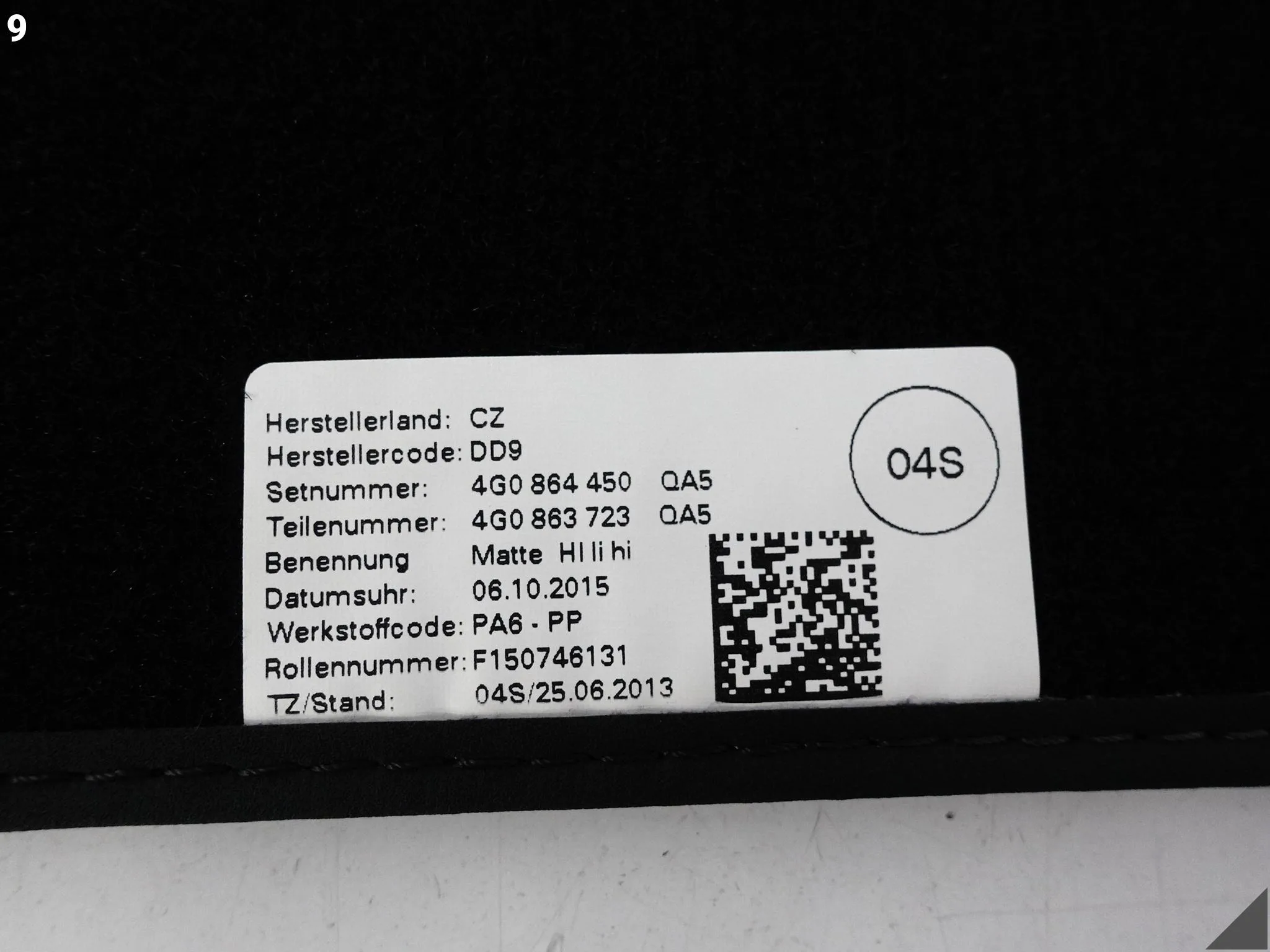 AUDI A7 S7 RS7 C7 4G8 A6 S6 RS6 4G0 10-18 KOMPLET DYWANIKÓW WYKŁADZINA QA5 AUDI A7 S7 RS7 C7 4G8 A6 S6 RS6 4G0 10-18 KOMPLET DYWANIKÓW WYKŁADZINA QA5 - obrazek 10