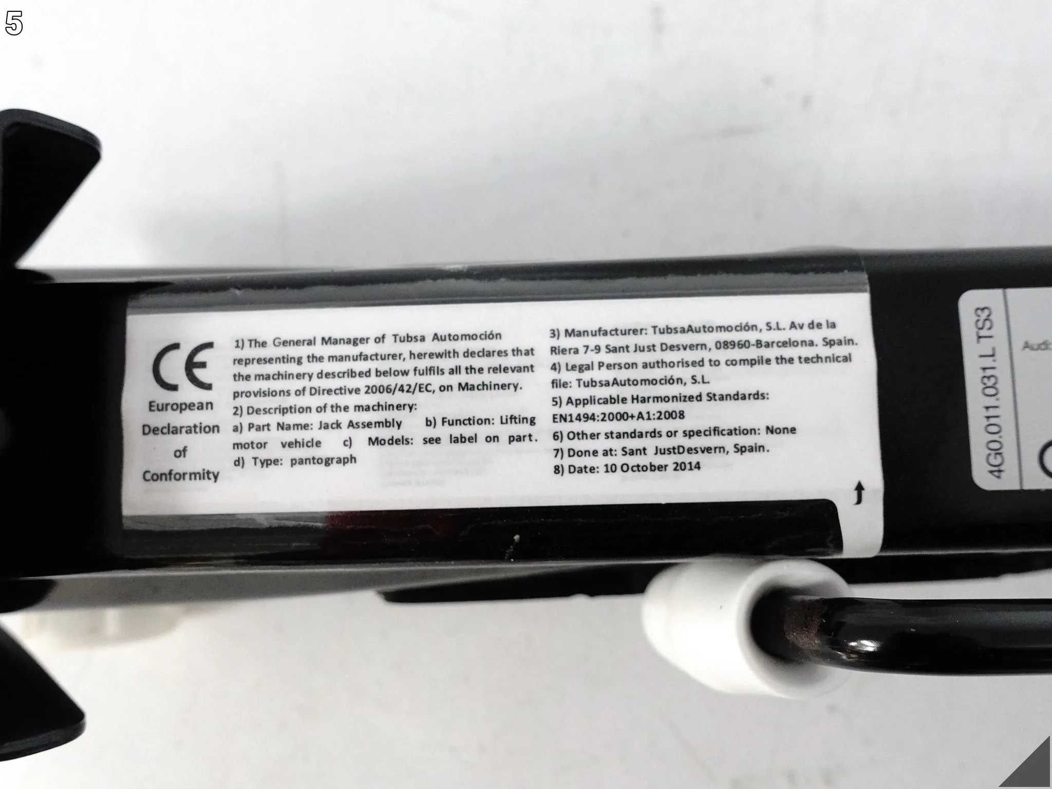 AUDI A7 S7 RS7 4G8 A6 S6 RS6 4G0 C7 10-18 LEWAREK PODNOŚNIK 4G0011031L AUDI A7 S7 RS7 4G8 A6 S6 RS6 4G0 C7 10-18 LEWAREK PODNOŚNIK 4G0011031L - obrazek 6