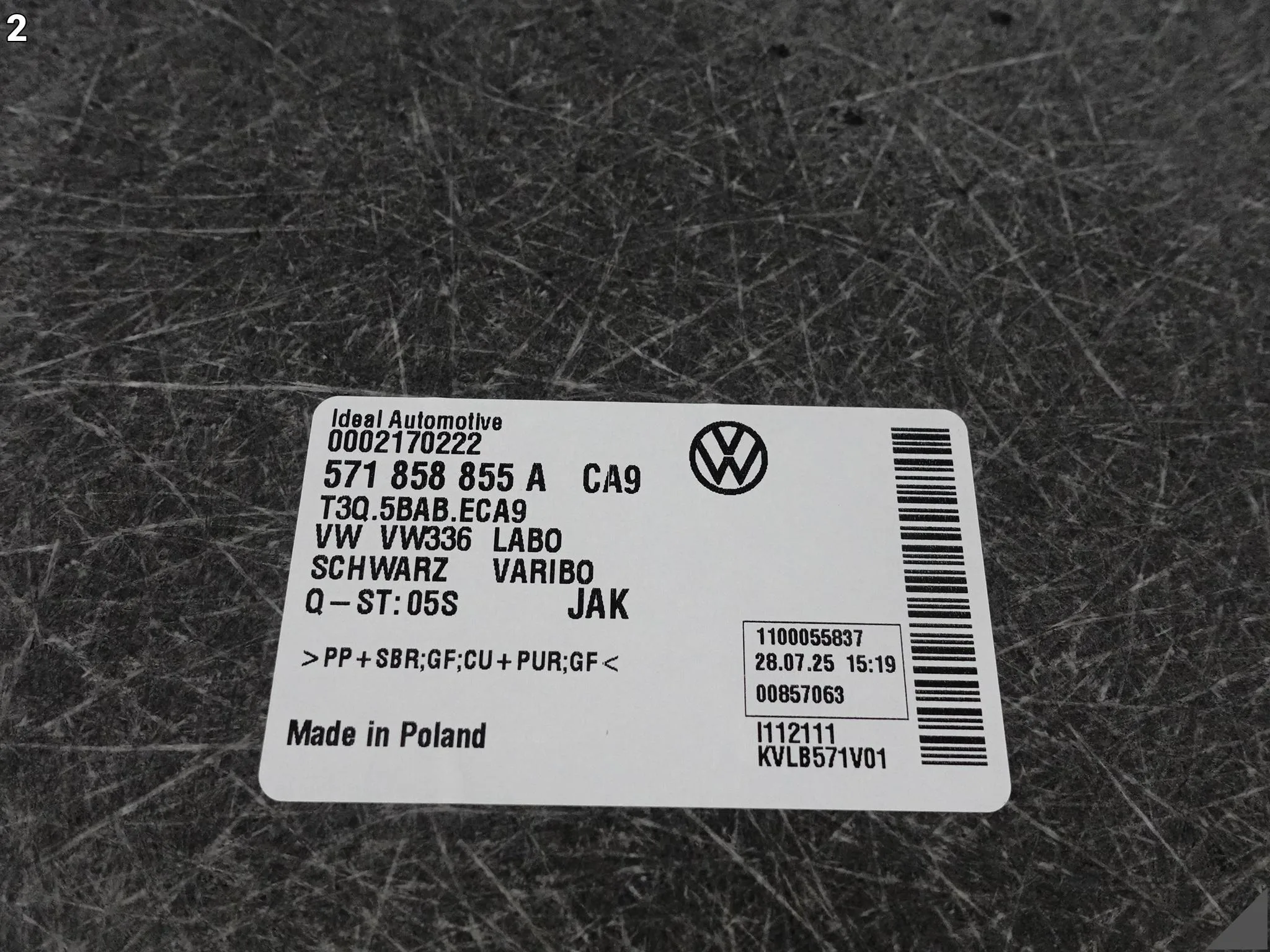 VW TIGUAN CT1 III 571 24- WYKŁADZINA PODŁOGA TAPICERKA PŁYTA BAGAŻNIKA CA9 VW TIGUAN CT1 III 571 24- WYKŁADZINA PODŁOGA TAPICERKA PŁYTA BAGAŻNIKA CA9 - obrazek 3