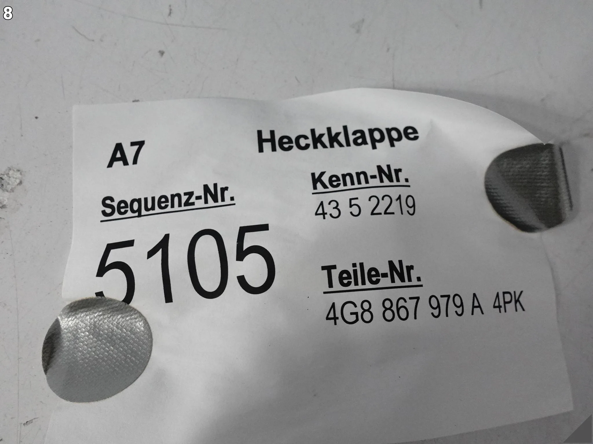AUDI A7 S7 RS7 4G8 C7 10-18 TAPICERKA OSŁONA KLAPY BAGAŻNIKA + TRÓJKĄT 4PK AUDI A7 S7 RS7 4G8 C7 10-18 TAPICERKA OSŁONA KLAPY BAGAŻNIKA + TRÓJKĄT 4PK - obrazek 9