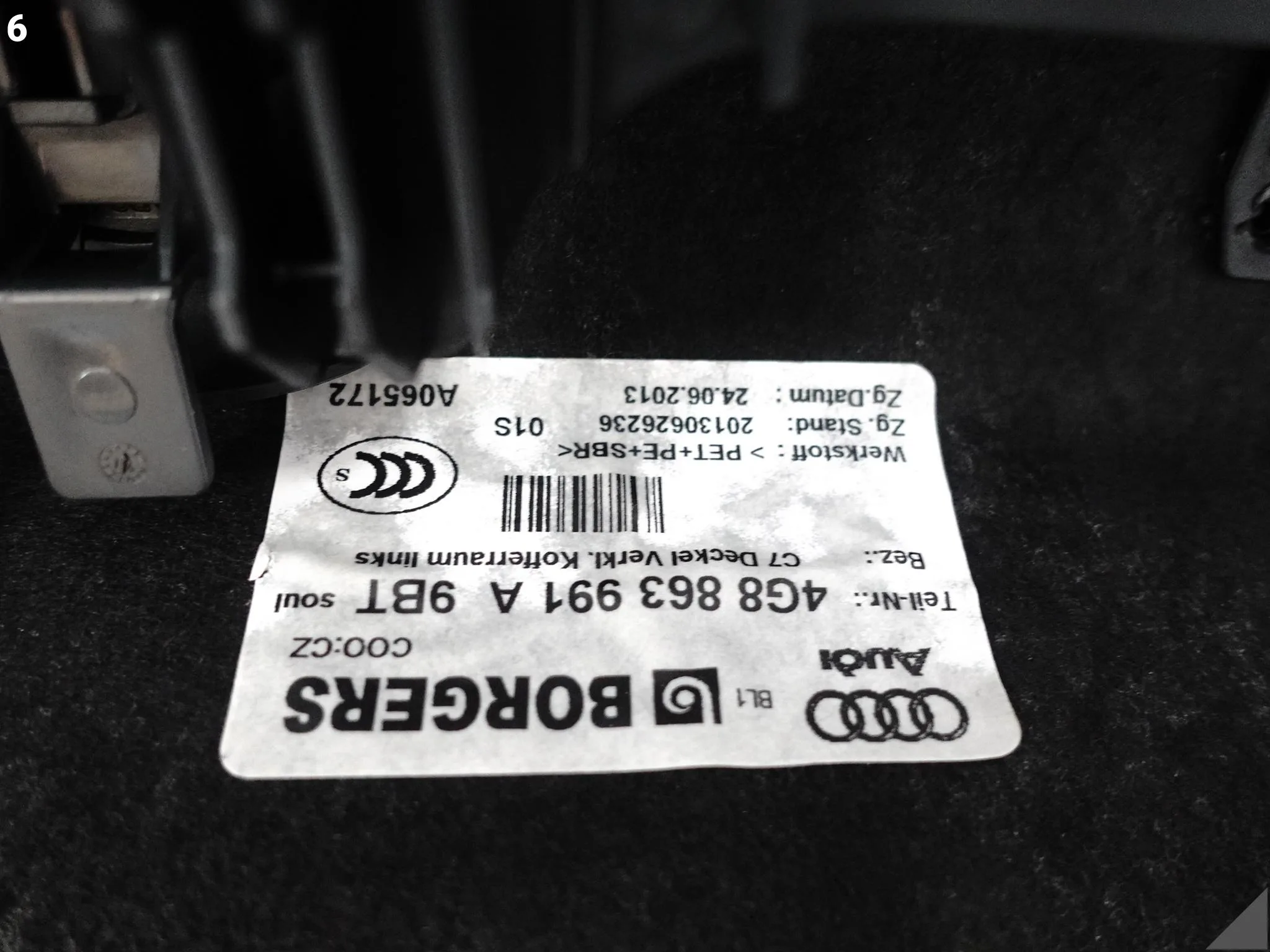 AUDI RS7 S7 A7 4G8 C7 10-18 BOCZEK TAPICERKA BAGAŻNIKA BAGAŻNIK LEWA 9BT AUDI RS7 S7 A7 4G8 C7 10-18 BOCZEK TAPICERKA BAGAŻNIKA BAGAŻNIK LEWA 9BT - obrazek 7