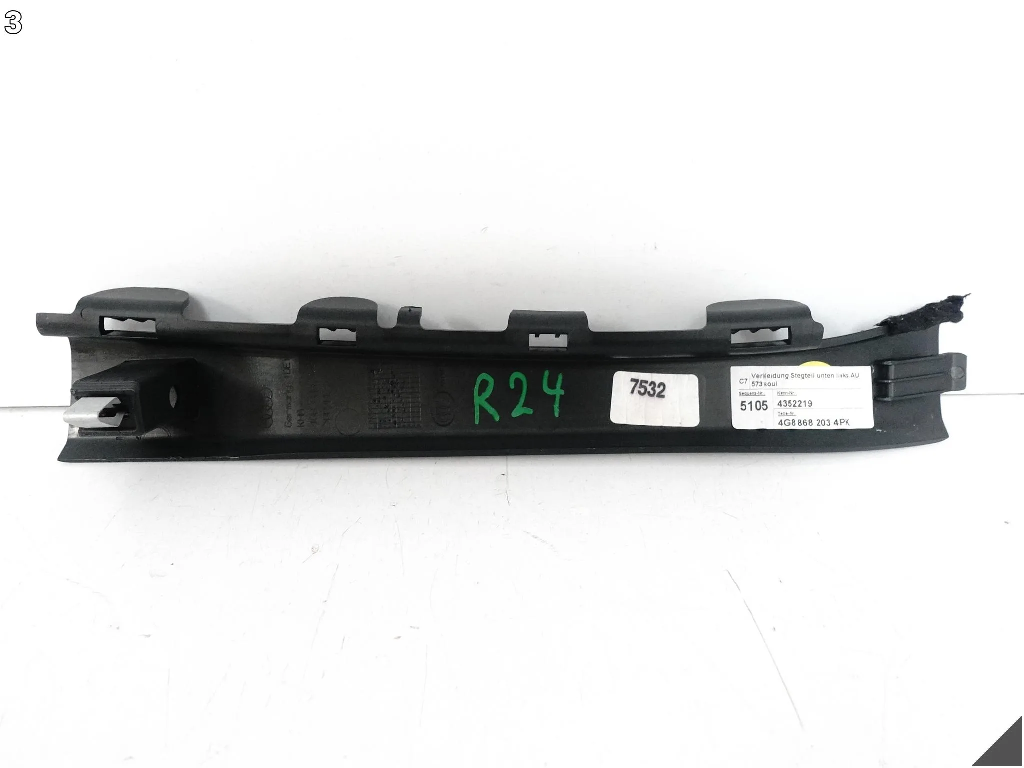 AUDI A7 S7 RS7 4G8 C7 10-18 LISTWA OSŁONA POSZYCIE SŁUPEK A LEWY SOUL 4PK AUDI A7 S7 RS7 4G8 C7 10-18 LISTWA OSŁONA POSZYCIE SŁUPEK A LEWY SOUL 4PK - obrazek 4