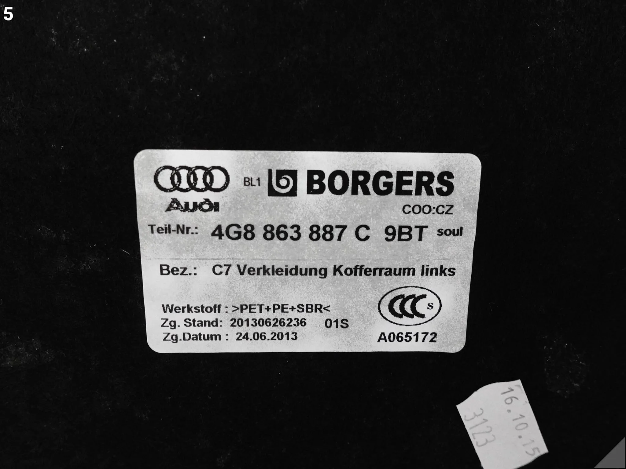 AUDI RS7 S7 A7 4G8 C7 10-18 BOCZEK TAPICERKA BAGAŻNIKA BAGAŻNIK LEWA 9BT AUDI RS7 S7 A7 4G8 C7 10-18 BOCZEK TAPICERKA BAGAŻNIKA BAGAŻNIK LEWA 9BT - obrazek 6