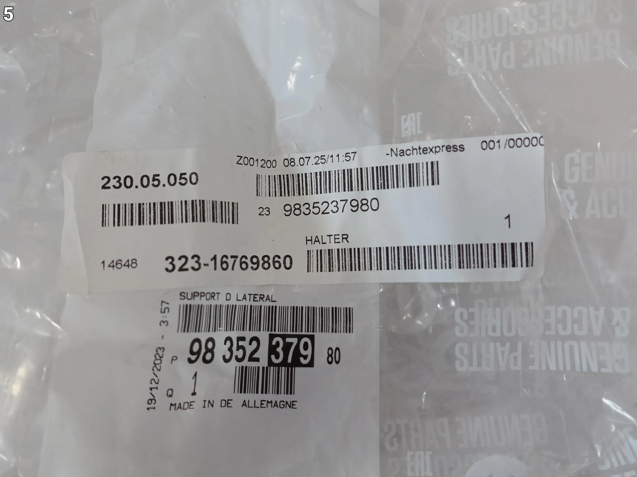 OPEL MOKKA B II 20- ŚLIZG MOCOWANIE W ZDERZAK TYŁ PRAWY NOWY ORYGINALNY OPEL MOKKA B II 20- ŚLIZG MOCOWANIE W ZDERZAK TYŁ PRAWY NOWY ORYGINALNY - obrazek 6