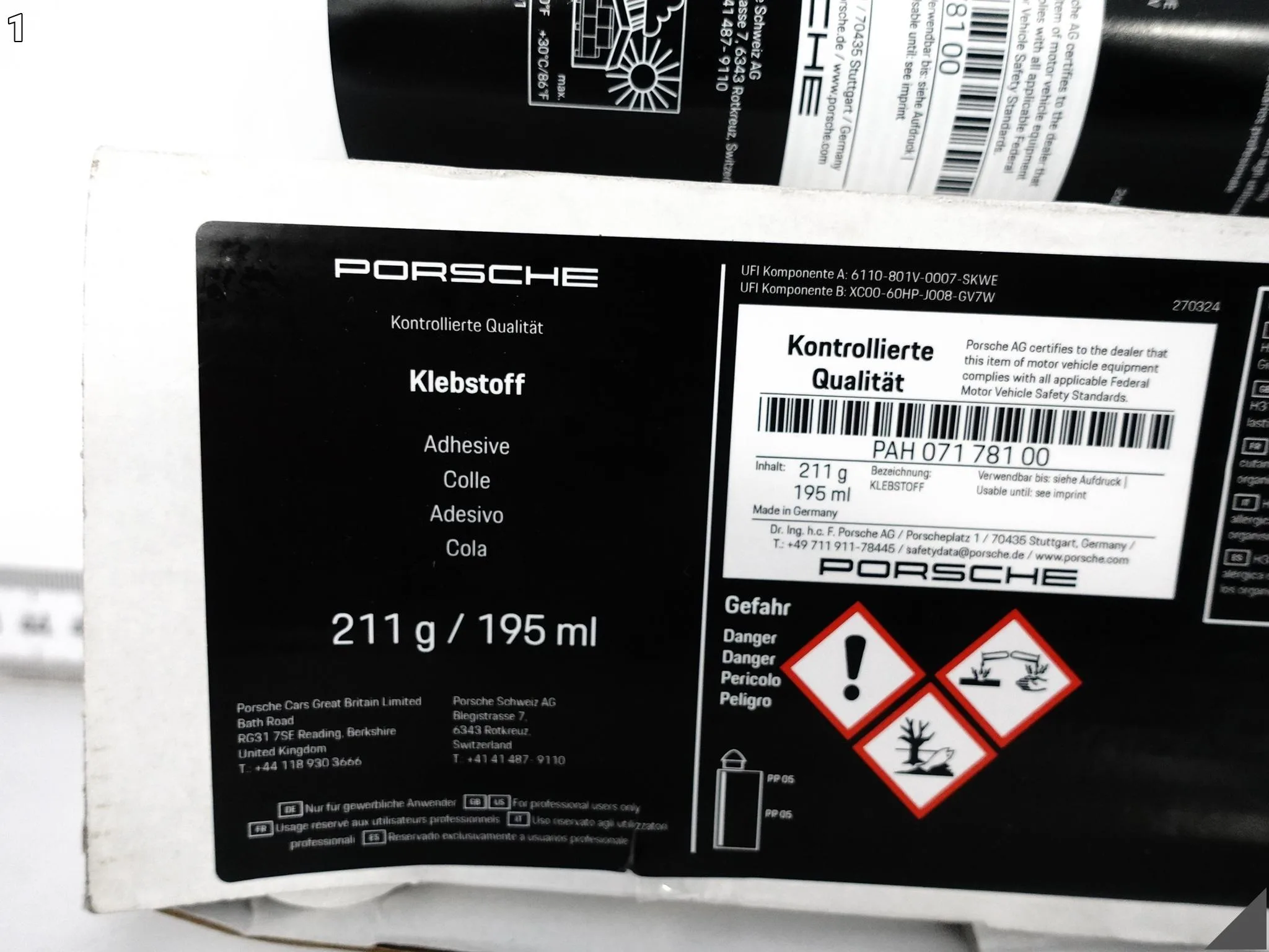 PORSCHE ZESTAW NAPRAWCZY NADWOZIA KLEJ SPOIWO PAH07178100 PORSCHE ZESTAW NAPRAWCZY NADWOZIA KLEJ SPOIWO PAH07178100 - obrazek 2