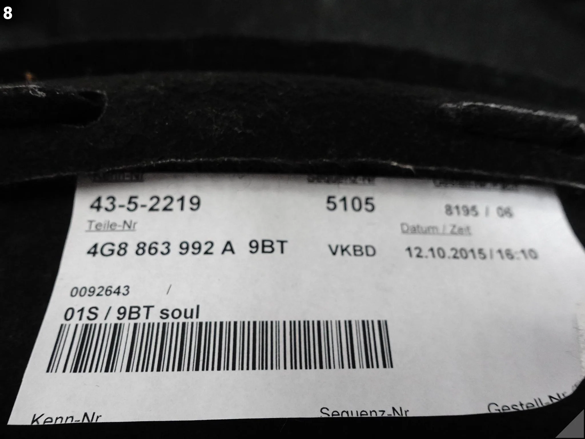 AUDI RS7 S7 A7 4G8 C7 10-18 BOCZEK TAPICERKA BAGAŻNIKA SCHOWEK PRAWA 9BT AUDI RS7 S7 A7 4G8 C7 10-18 BOCZEK TAPICERKA BAGAŻNIKA SCHOWEK PRAWA 9BT - obrazek 9