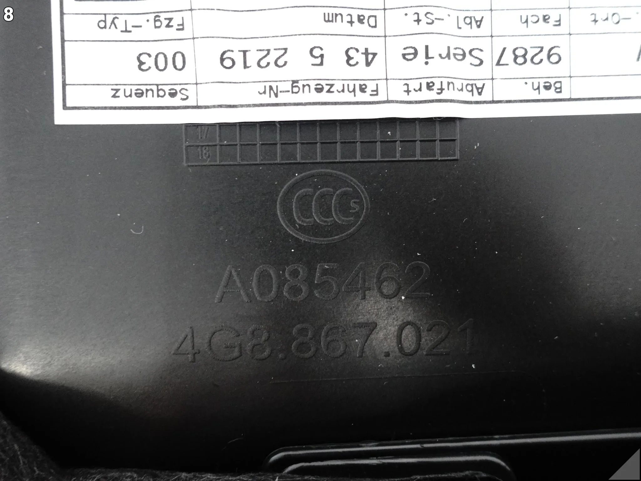 AUDI A7 S7 RS7 C7 4G8 10-18 TAPICERKA DRZWI LEWY PRZÓD ALCANTARA SOUL AUDI A7 S7 RS7 C7 4G8 10-18 TAPICERKA DRZWI LEWY PRZÓD ALCANTARA SOUL - obrazek 9