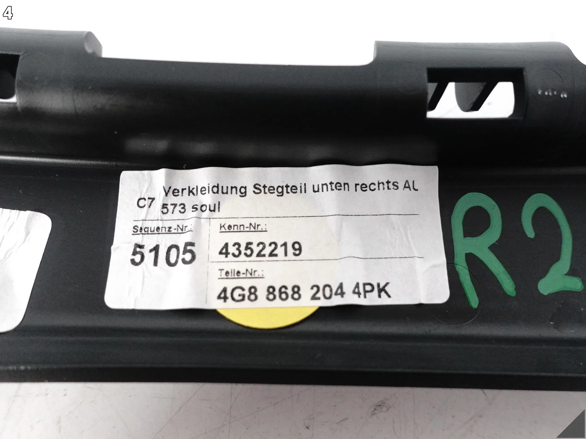 AUDI A7 S7 RS7 4G8 C7 10-18 LISTWA OSŁONA POSZYCIE SŁUPEK A PRAWY SOUL 4PK AUDI A7 S7 RS7 4G8 C7 10-18 LISTWA OSŁONA POSZYCIE SŁUPEK A PRAWY SOUL 4PK - obrazek 5