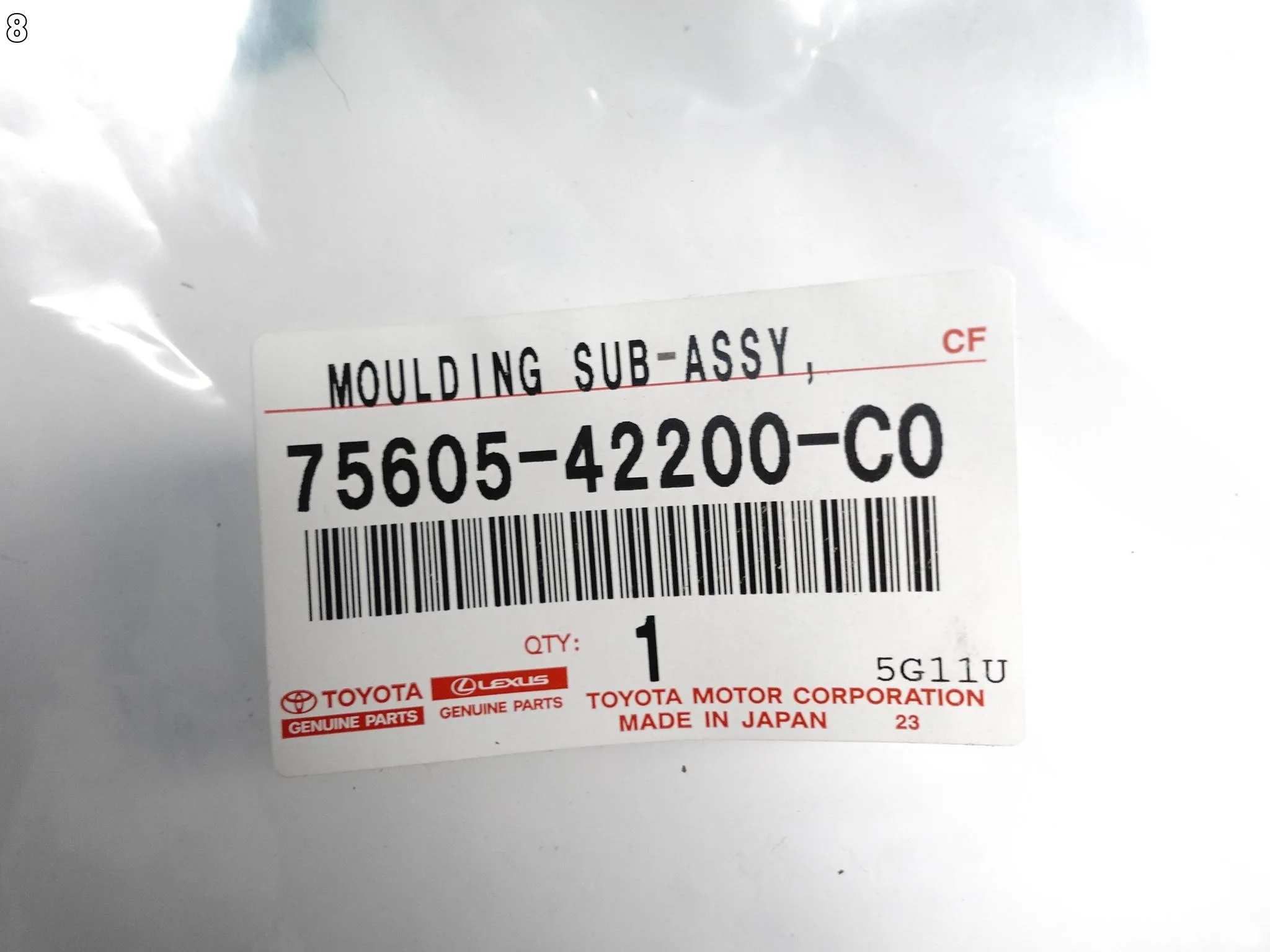 TOYOTA RAV4 V 5 19- LISTWA OSŁONA NA BŁOTNIK TYŁ PRAWA 75605-42200-C0 TOYOTA RAV4 V 5 19- LISTWA OSŁONA NA BŁOTNIK TYŁ PRAWA 75605-42200-C0 - obrazek 9