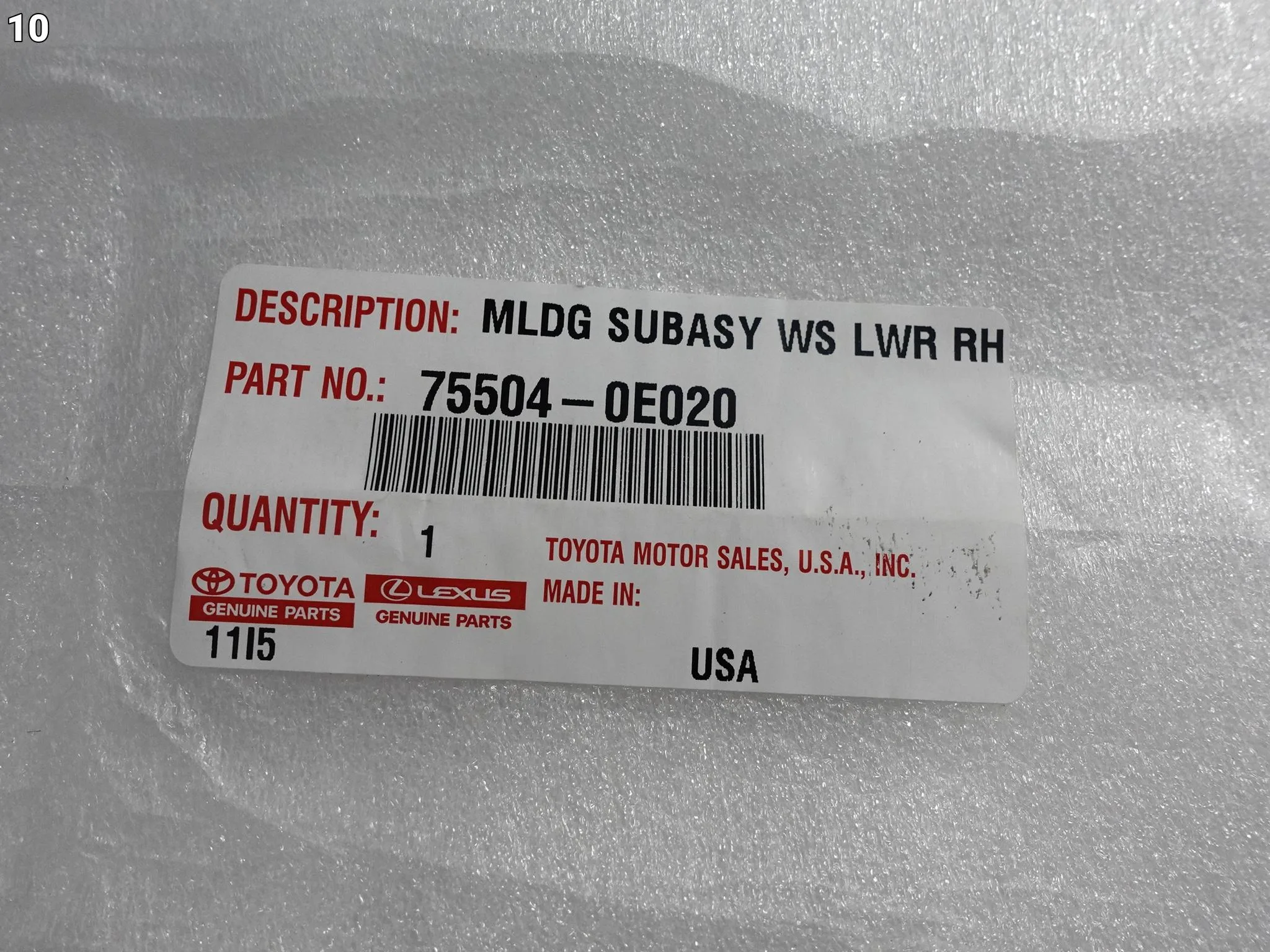 TOYOTA HIGHLANDER IV 4 XU70 19- LISTWA USZCZELKA SZYBY CZOŁOWEJ PRAWA ORG TOYOTA HIGHLANDER IV 4 XU70 19- LISTWA USZCZELKA SZYBY CZOŁOWEJ PRAWA ORG - obrazek 11