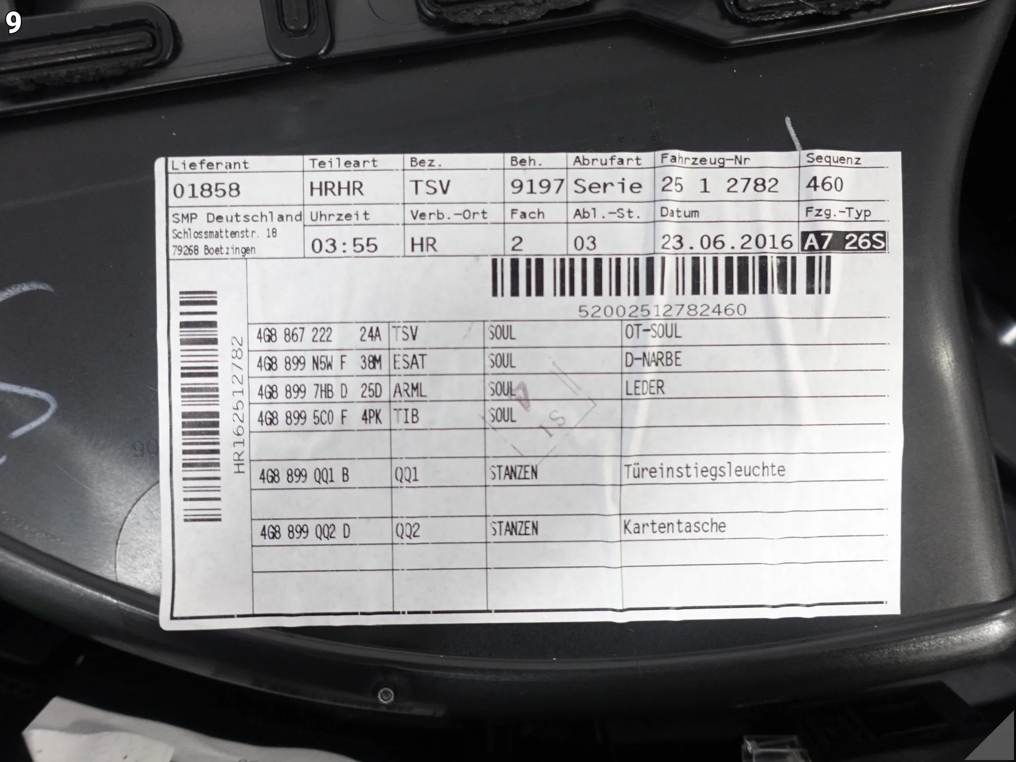 AUDI A7 S7 RS7 4G8 C7 10-18 TAPICERKA BOCZEK DRZWI PRAWA TYŁ SOUL 1511d8507678da0a4a274652fc2cc078
