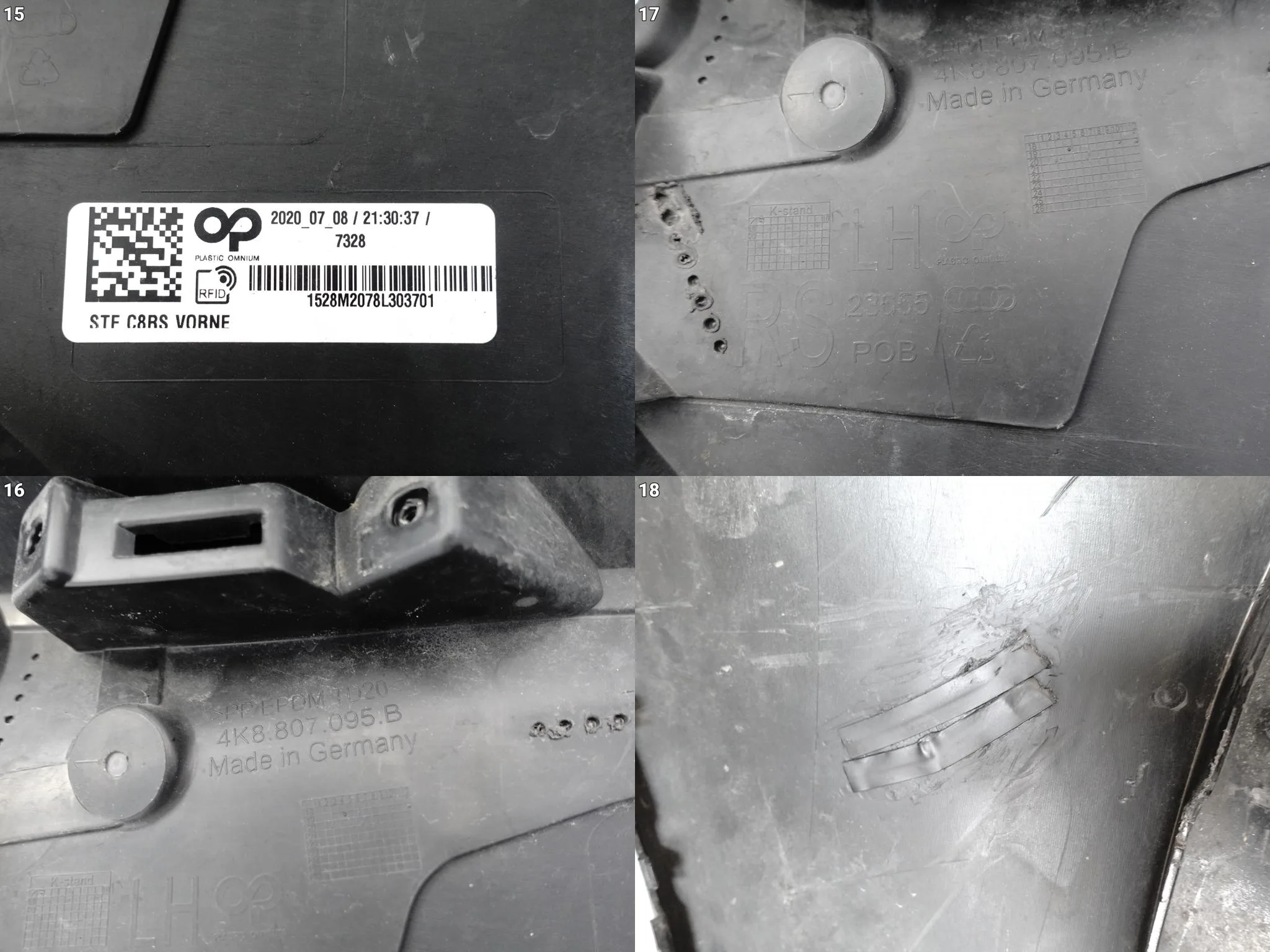 AUDI RS7 4K8 RS6 4K0 C8 20- ZDERZAK BUMPER PRZÓD (SPRYSKI/PDC) 4K8807437J 1f50e6e5ac1e0168b8186ead8f5e3e01