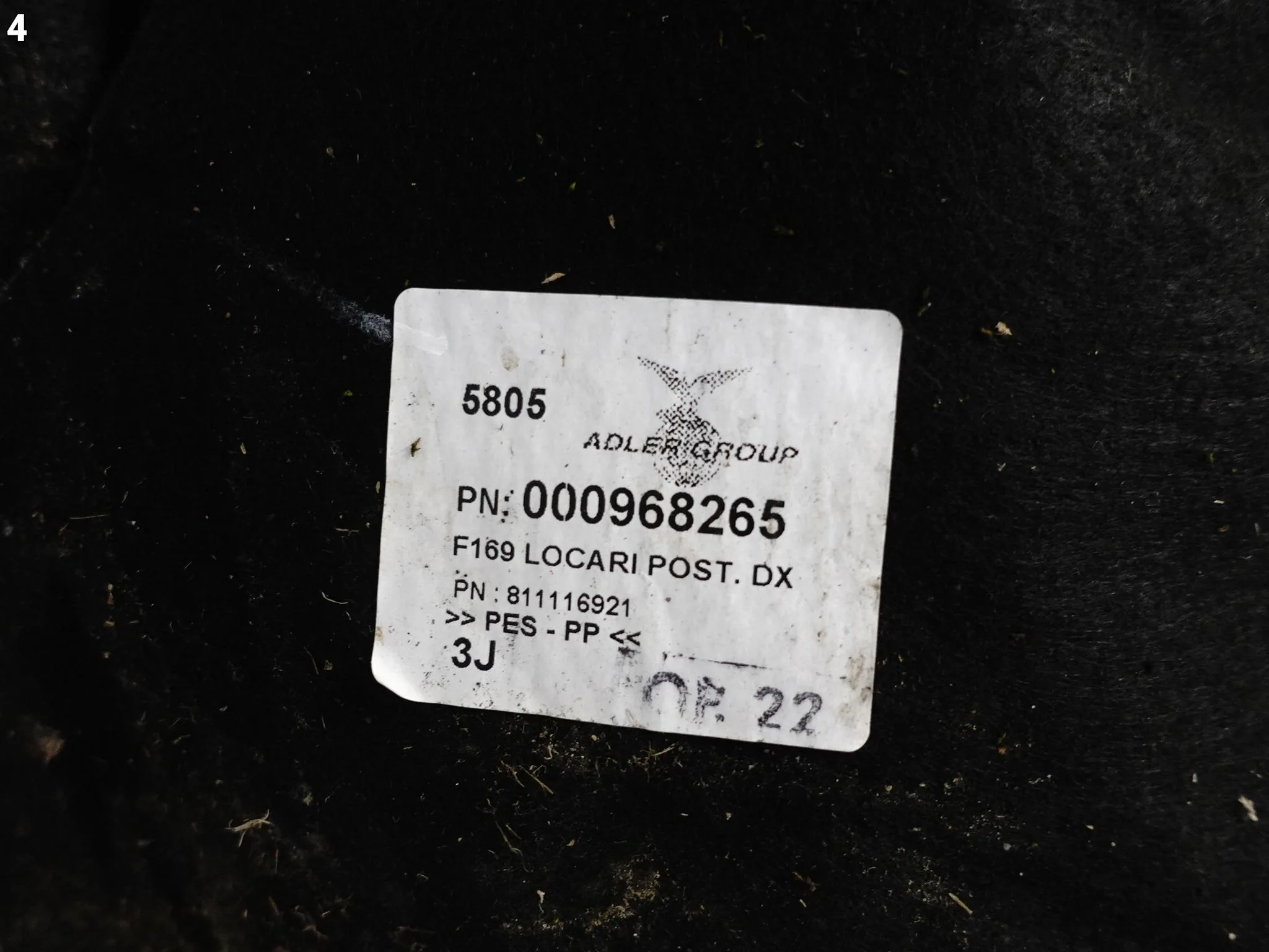 FERRARI ROMA F169 20-24 NADKOLE OSŁONA WNĘKI KOŁA TYŁ PRAWE 968265 ORG 69518f41f7702f076c8ff5f632ddf402