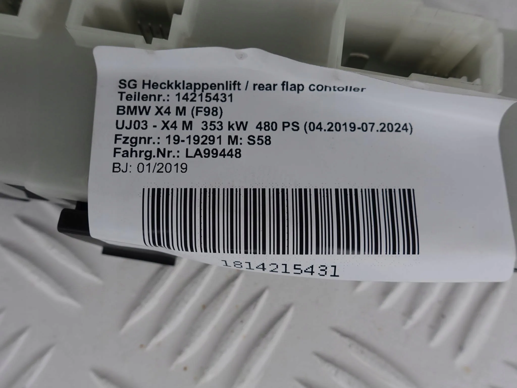 BMW X4 F98 MODUŁ ELEKTRYCZNEJ KLAPY TYŁ 9491418 f6af098135e729f7de227574abeb810f