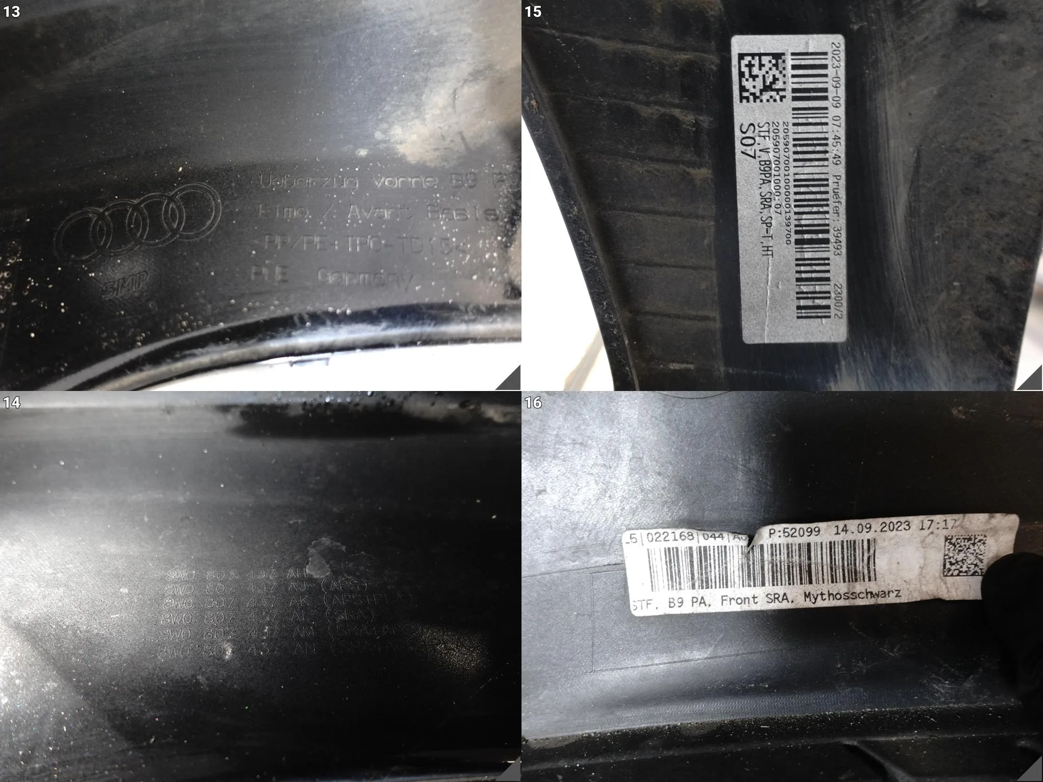AUDI A4 B9 8W0 LIFT 19-24 ZWYKŁY BASIS BUMPER ZDERZAK PRZÓD (4xPDC/SPRYSKI) 26ccf7f7a7e9a09e7cfa7173451e0414