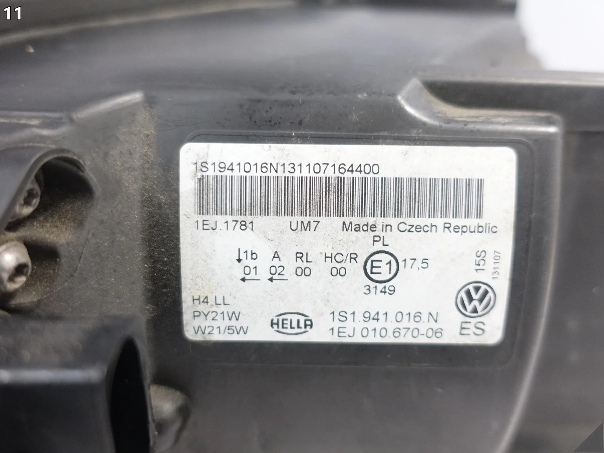 VW UP UP! 1S1 1S0 11-16 LAMPA HEADLIGHT ZWYKŁA HALOGEN PRAWA PRZÓD EUROPA fb19c126c281524652a0e370da73b93d