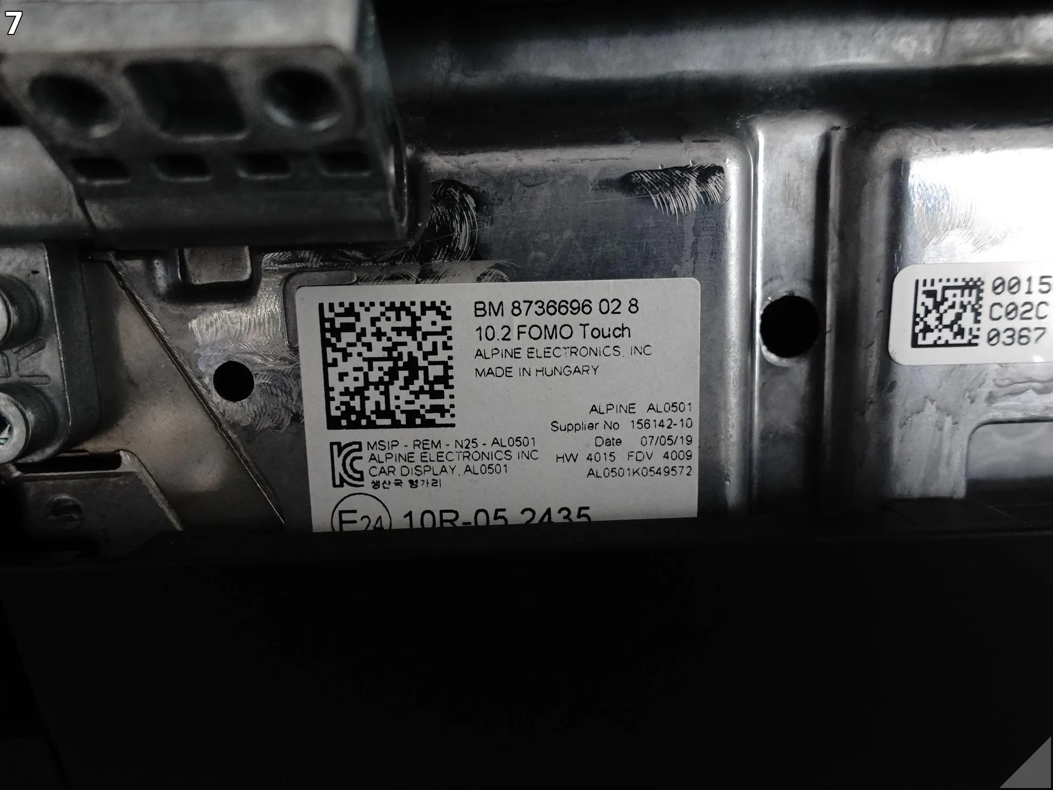 BMW 7 G12 G11 M5 F90 X5 G05 X6 G06 WYŚWIETLACZ DOTYKOWY 10,2″ FOTEL PRZÓD 7a9d944042869c1457e918e1b011068c