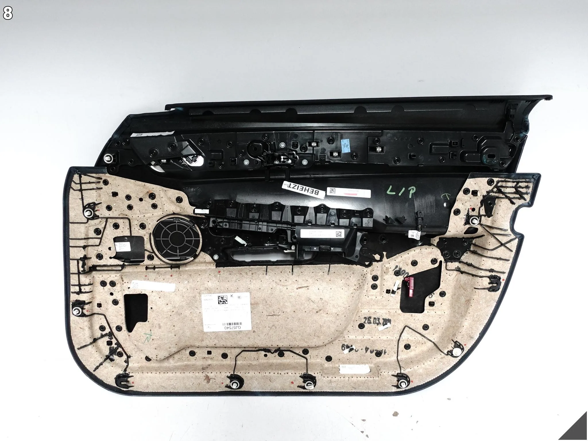 BMW 7 G12 19-22 TAPICERKA SKÓRA DEKOR KLAMKA PRZEŁĄCZNIKI DRZWI PRZÓD L 79cea14cf19aad1d15ea946a3c915132
