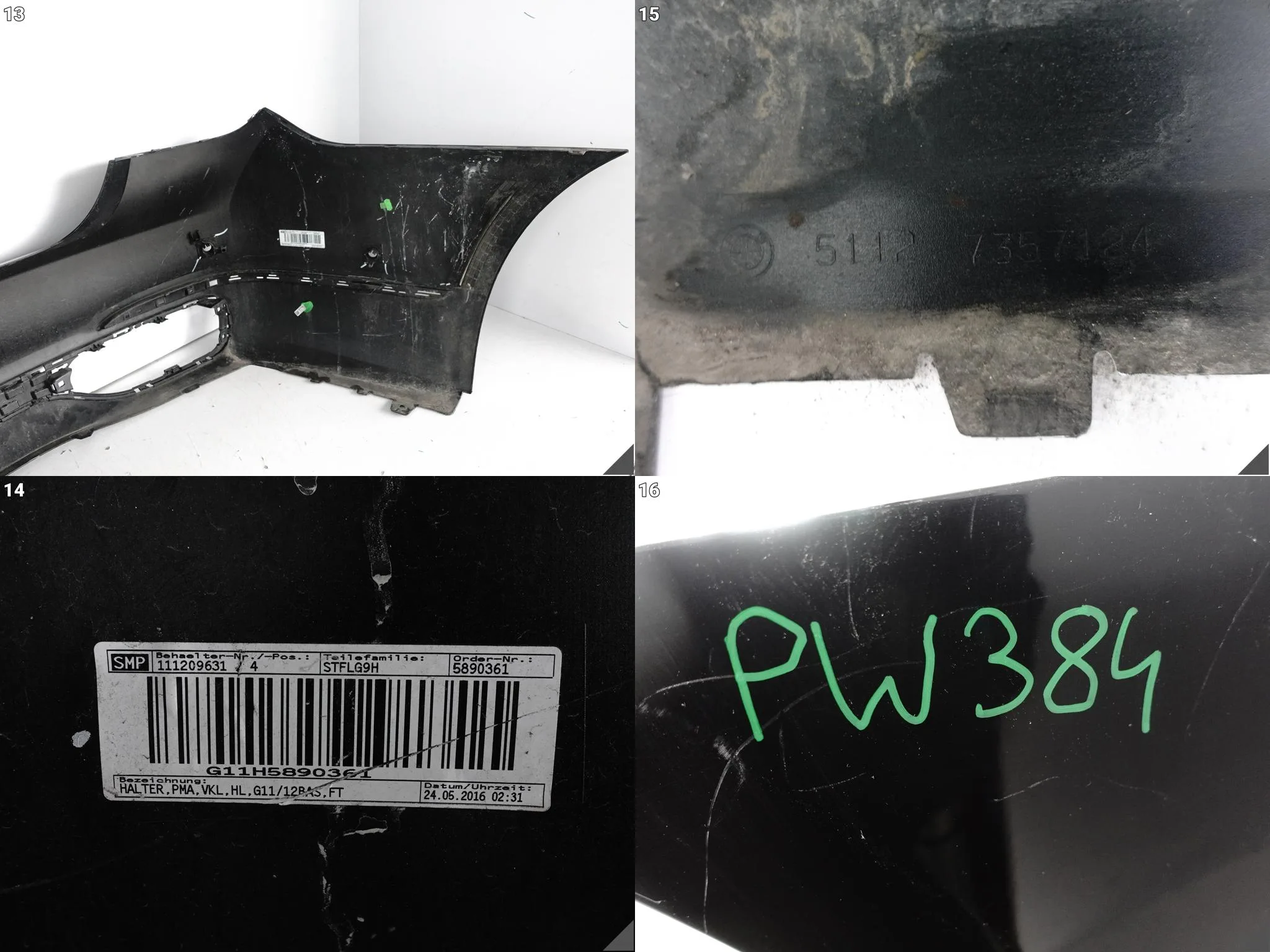 BMW 7 G11 G12 ZWYKŁY BASIC 15-19 ZDERZAK BUMPER TYŁ (6xPDC) 7357124 bebef5ead45cad6789c13e933af5c0c6