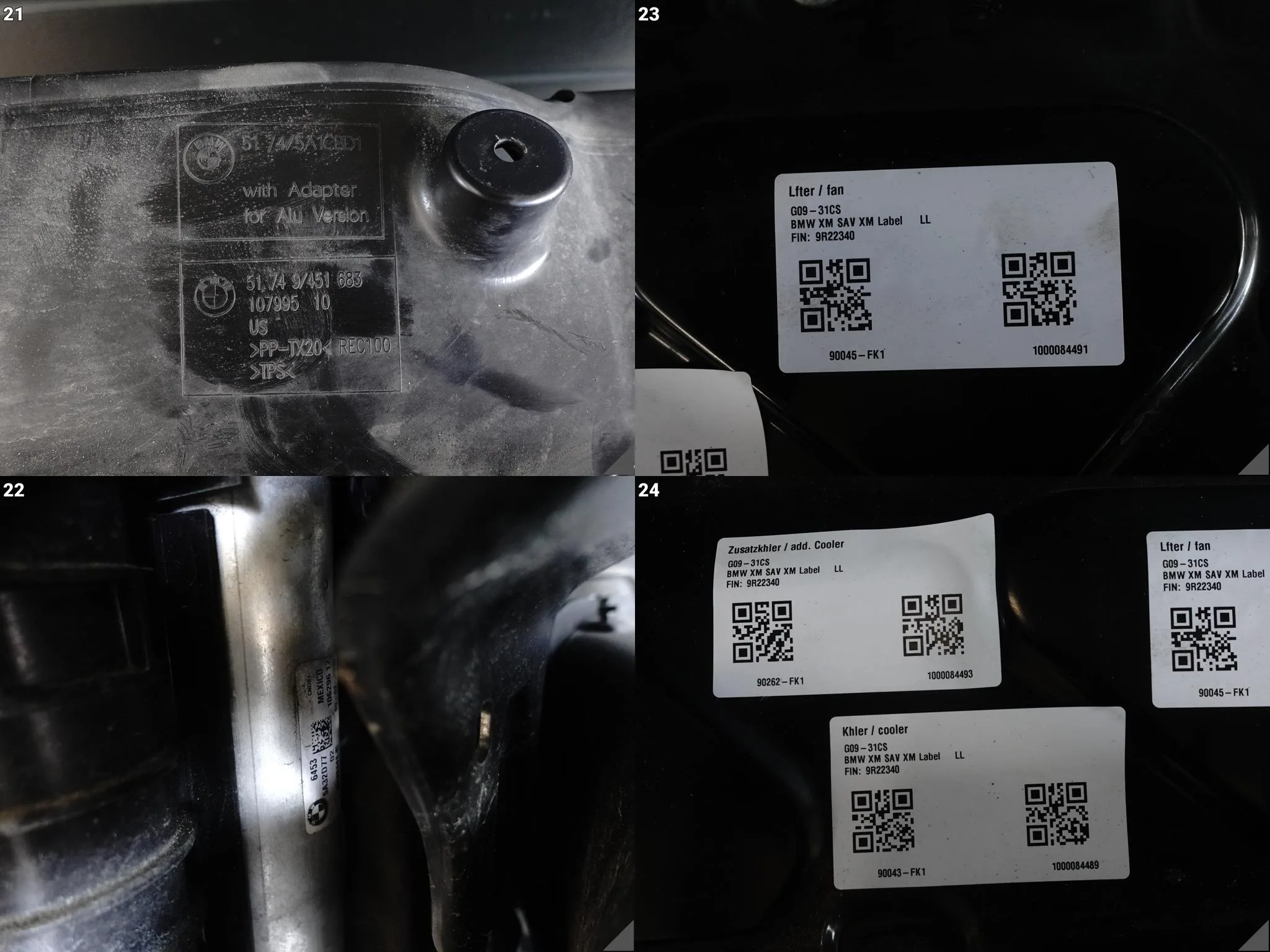 BMW XM G09 XM Label Red 23- WZMOCNIENIE PAS CHŁODNICE WENTYLATOR DEMONTAŻ f777cb5151508b0636ee8f21d766bbcf