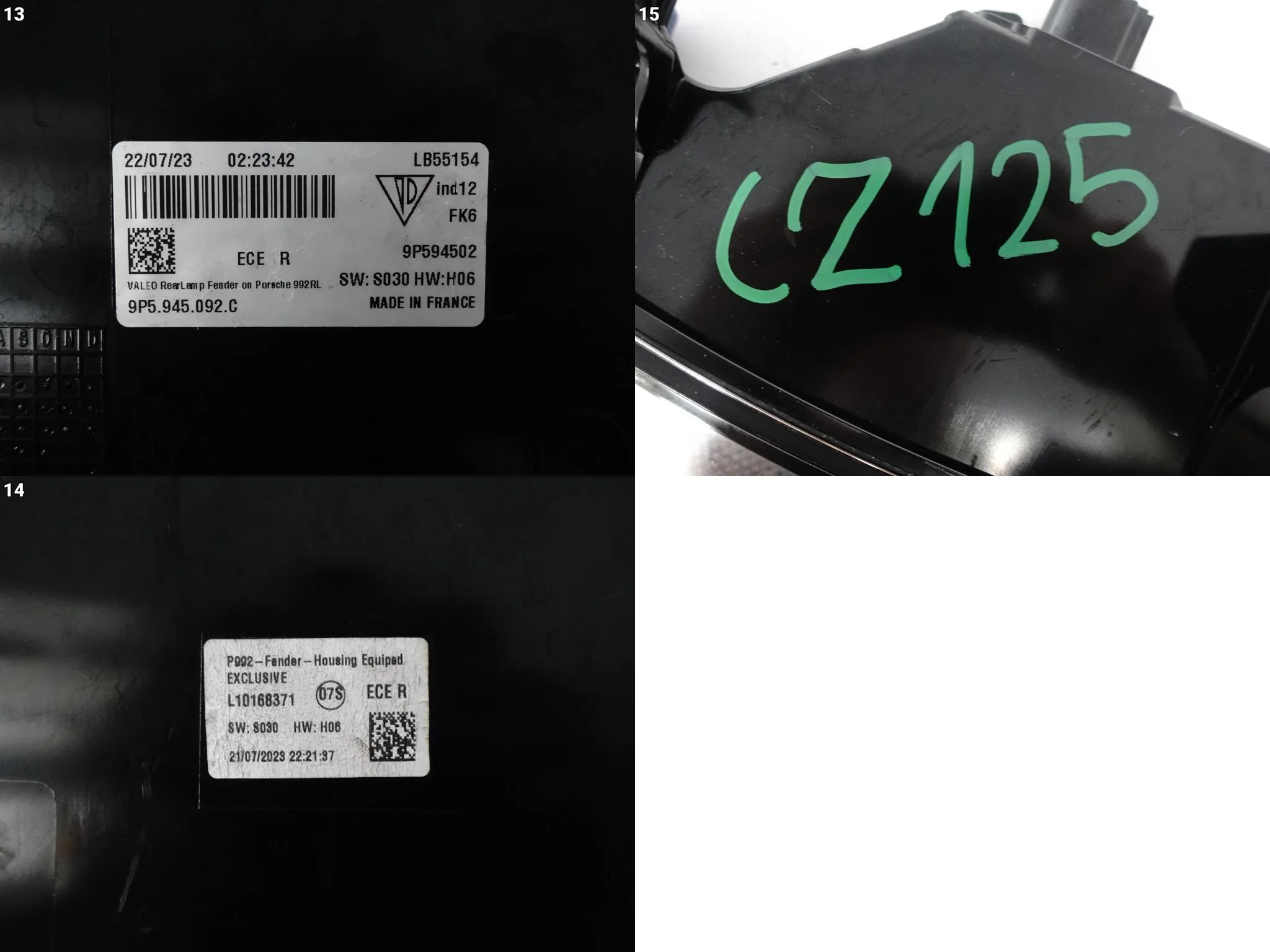 PORSCHE 911 992 EXCLUSIVE 19- LAMPA LED W BŁOTNIK TYŁ PRAWA EUROPA CIEMNA d00f8e51c134fab3ba20afbc2df44451