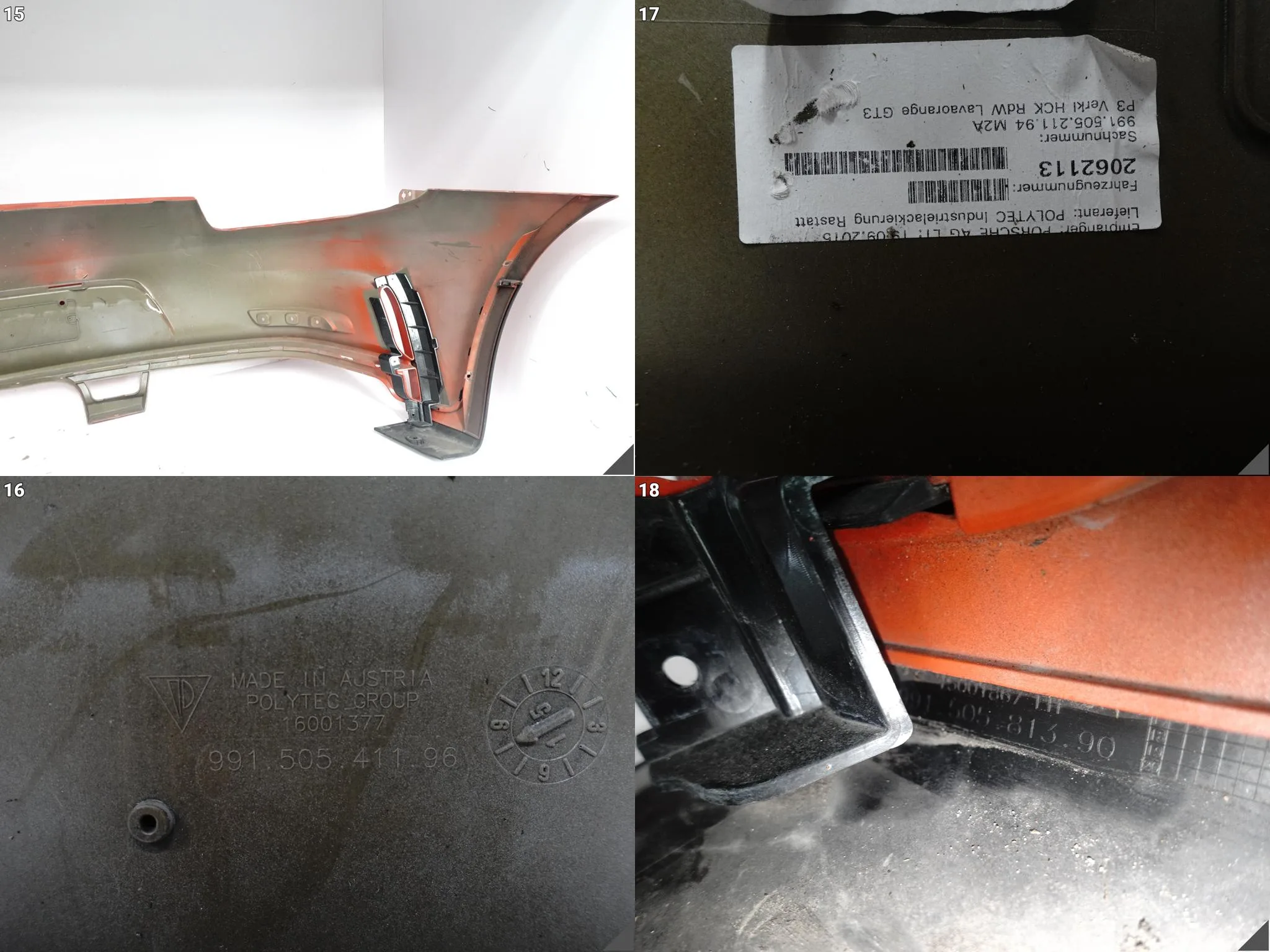 PORSCHE 991 991.1 GT3 RS GT3RS MK1 15-17 ZDERZAK BUMPER TYŁ + LISTWY 2cbdc0c10170e666a48b84c0c2a6c3f7