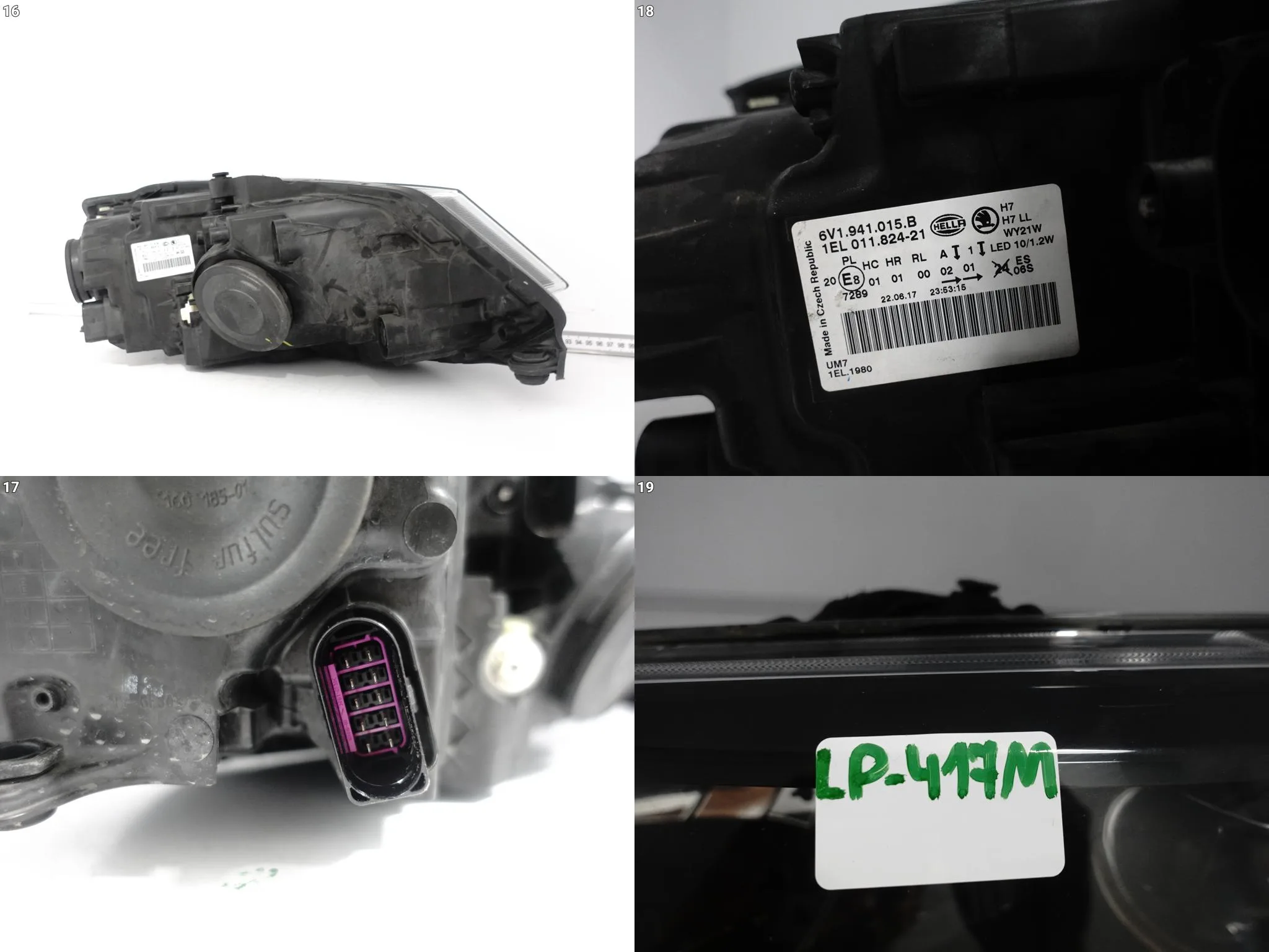 SKODA FABIA III 3 6V1 6V0 14-18 LAMPA ZWYKŁA HALOGEN H7 + LED LEWA PRZÓD EU 723c68c79fe338accc646a6fe76aa312