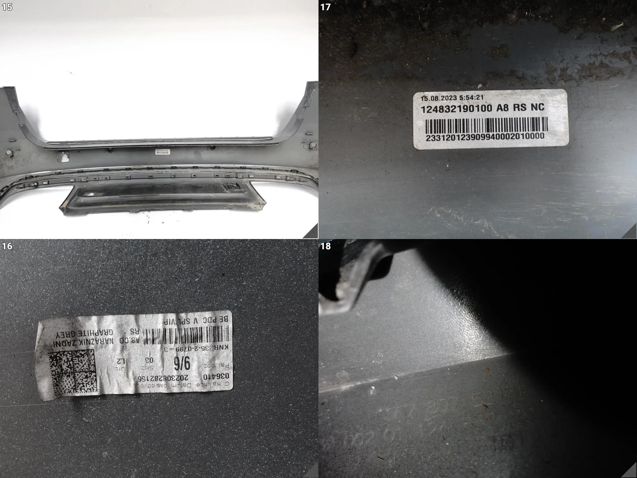 SKODA OCTAVIA IV 4 RS VRS KOMBI 5E7 20-24 ZDERZAK + DYFUZOR TYŁ (4xPDC) fbe7344c76ab63ab5581996034225505