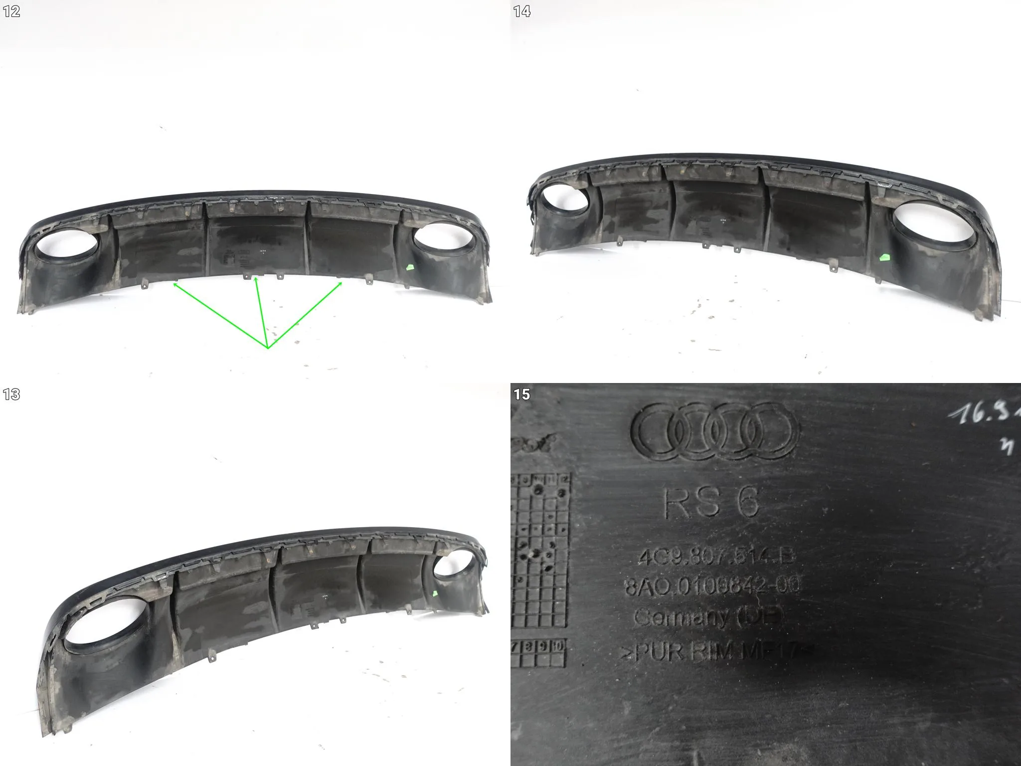 AUDI RS6 4G9 C7 AVANT KOMBI 13-18 SPOILER DYFUZOR DOKŁADKA W ZDERZAK TYŁ a4860cd603eb12a5f4ba5b7cc108bf54