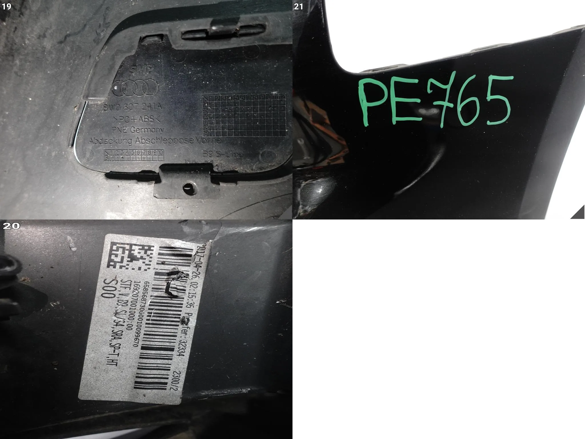AUDI A4 S4 B9 8W0 S-LINE 15-19 ZDERZAK BUMPER PRZÓD (SPRYSKI / 4xPDC) 65fd41425d23049eda9f37d836d461e4