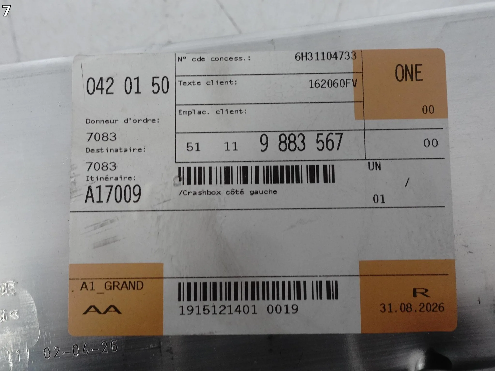 BMW F70 F74 X1 U11 X2 U10 U12 U25 BELKA WSPORNIK STREFA ZGNIOTU LEWA PRZÓD c5f9bd269b22e0f5d016b3a1c5487d5e