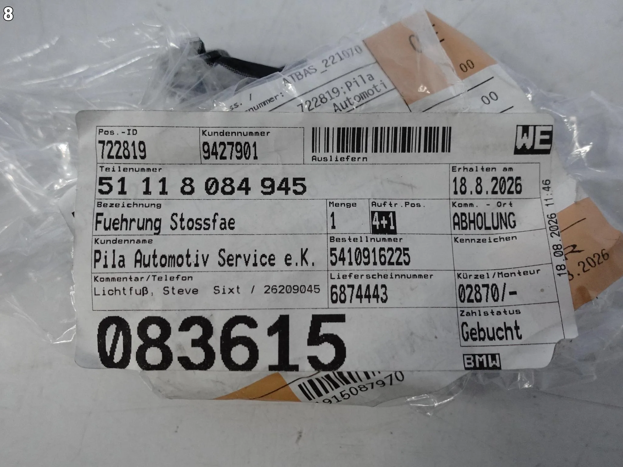 BMW M5 G90 G99 24- ŚLIZG MOCOWANIE WSPORNIK W ZDERZAK PRZÓD LEWY 8084945 3957b944954edf4dd280849a4db0adc1